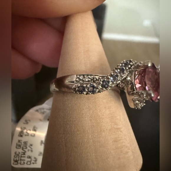 Vintage Ruby Sapphire and diamond ring 14k white gold sz 8 - Picture 6 of 10